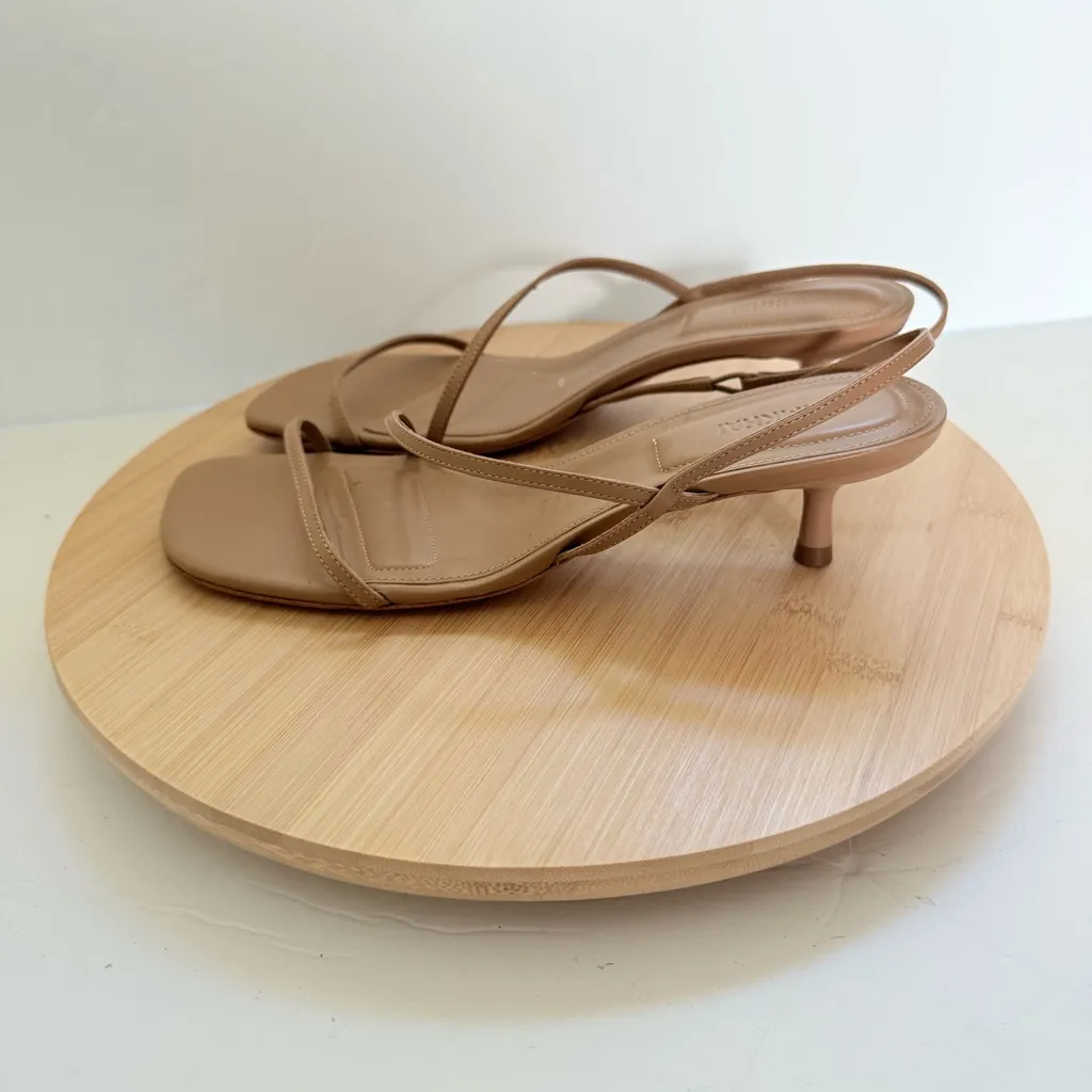 Jonathan Simkhai Tan Cedonia Strappy Leather Kitten Heel Sandals Size 7.5 - Image 4