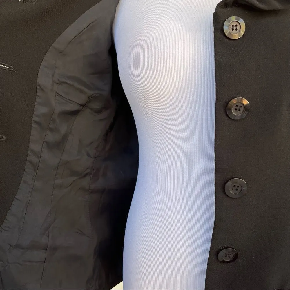 Vintage Neiman Marcus Exclusive black ruffle collar blazer 6 - Image 5