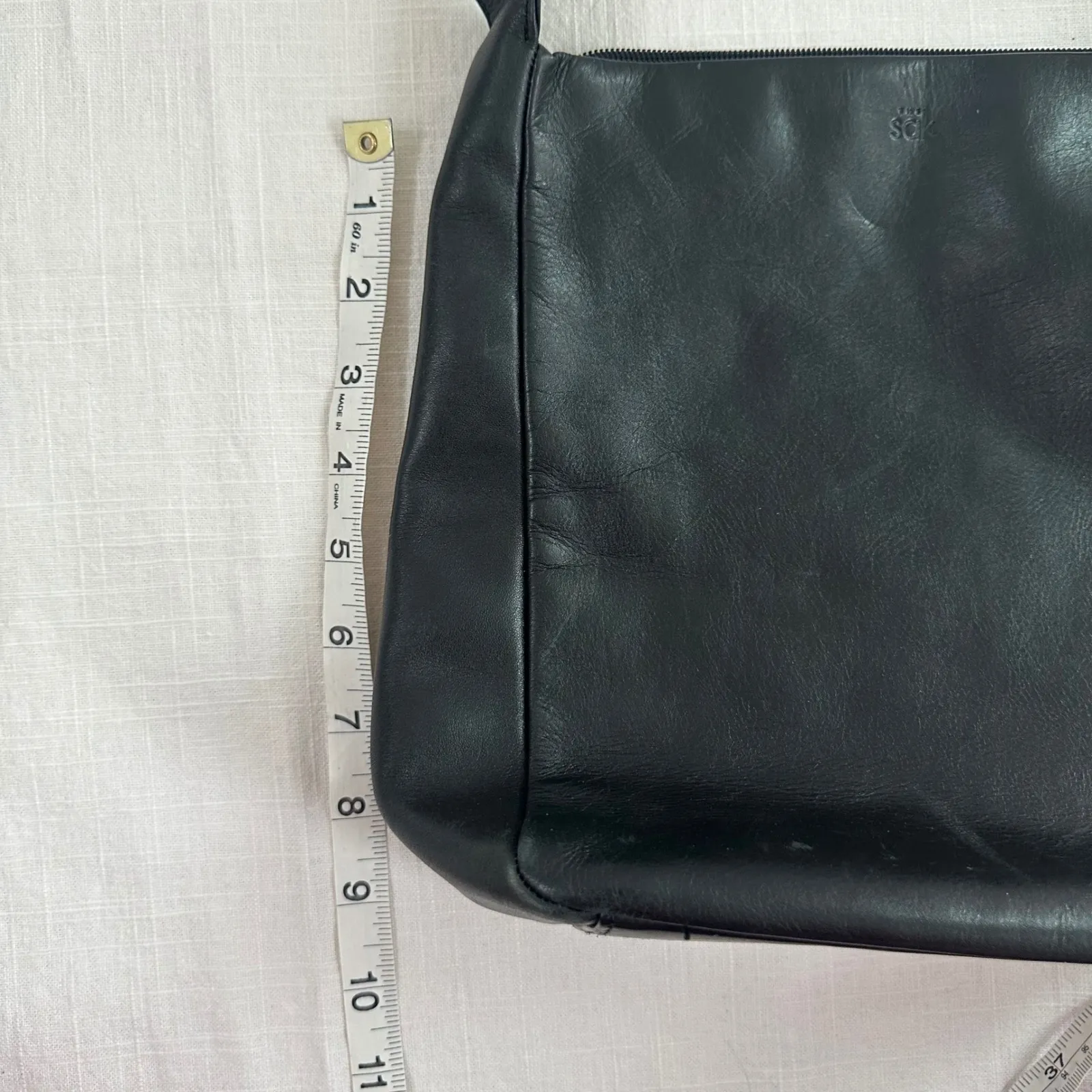 Vintage The Sak Leather Bag Early 1990s Black Soft Pebbled Leather Hamdbag 90s - Image 4