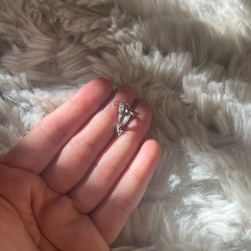 Vintage sterling silver western boot spur charm - Image 2