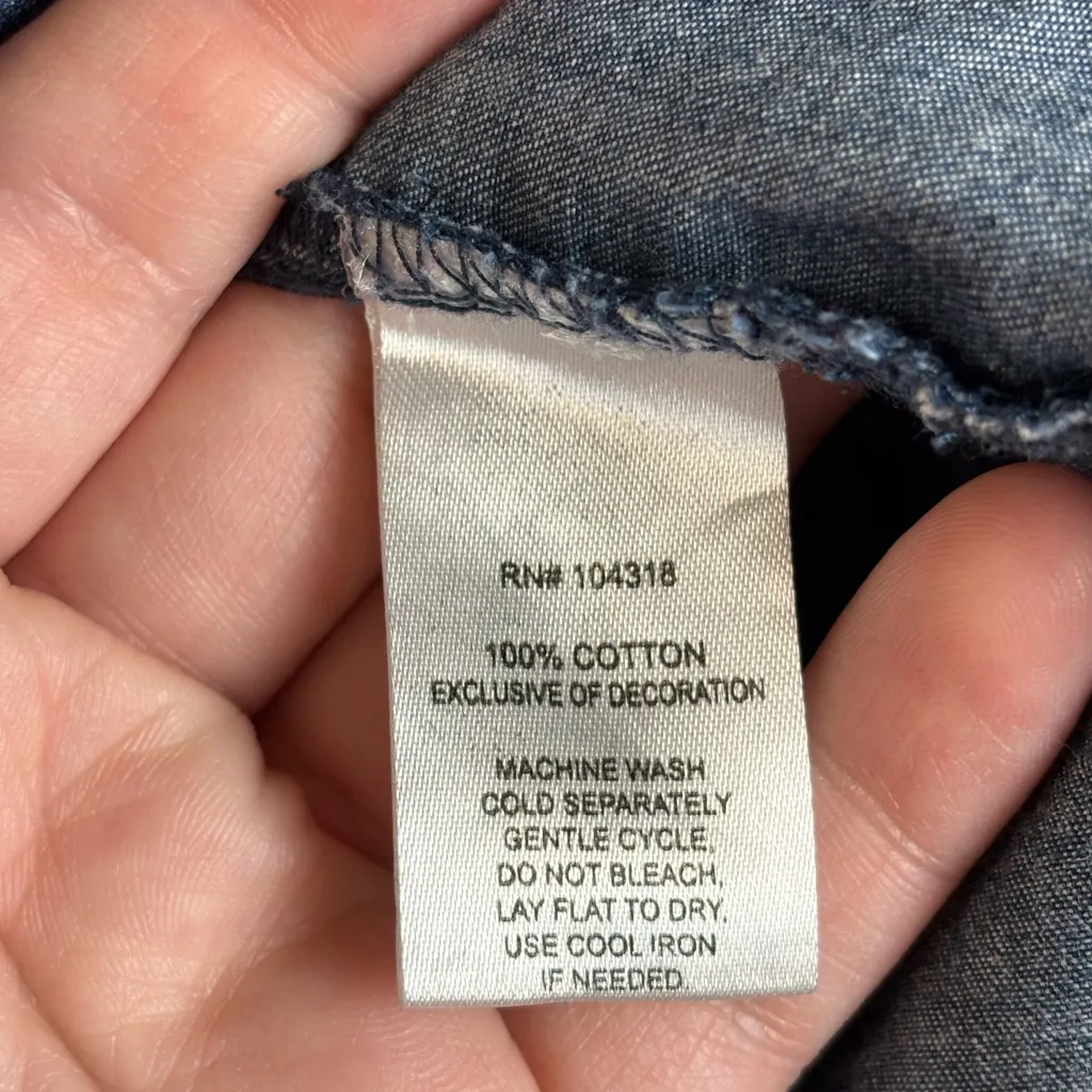 Allison Brittney Woman’s Denim Spring Casual Sleeveless Mini Dress Size Large - Image 4