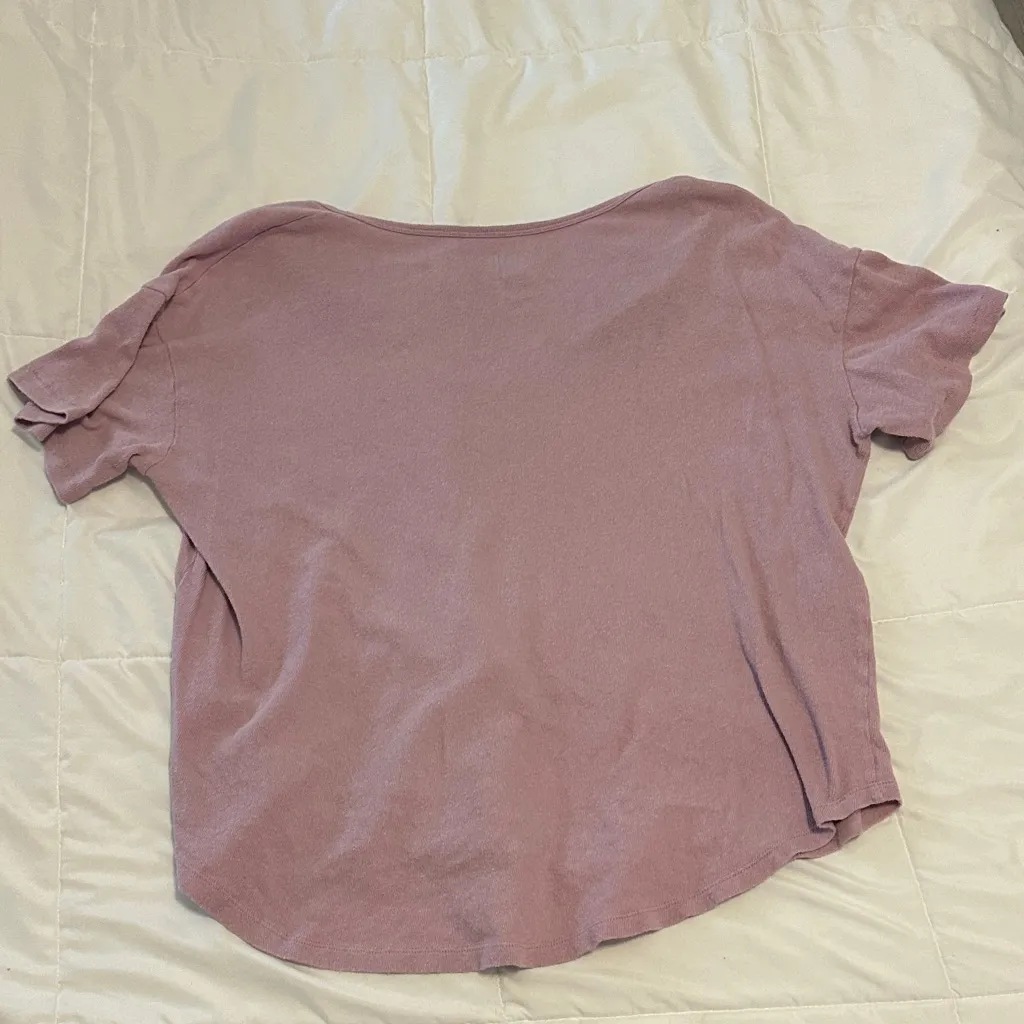 BDG Women's Dusty Pink V-Neck Tee - Image 3