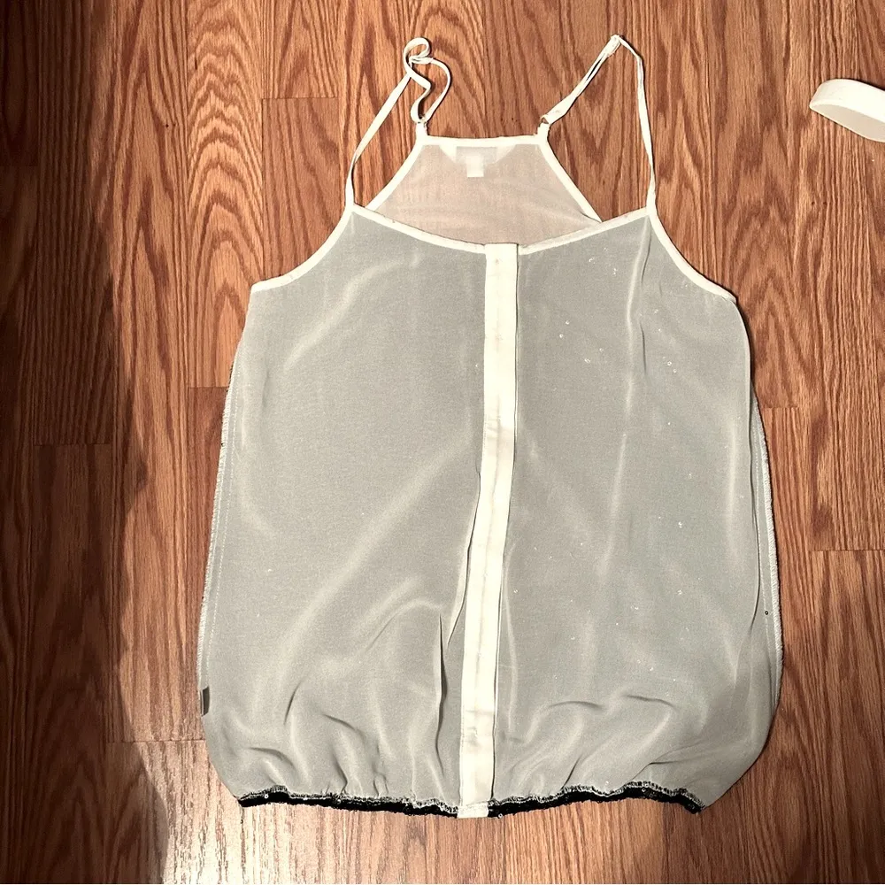 Black Sequin Button Front Tank Top by Charlotte Russe Size M - Image 8