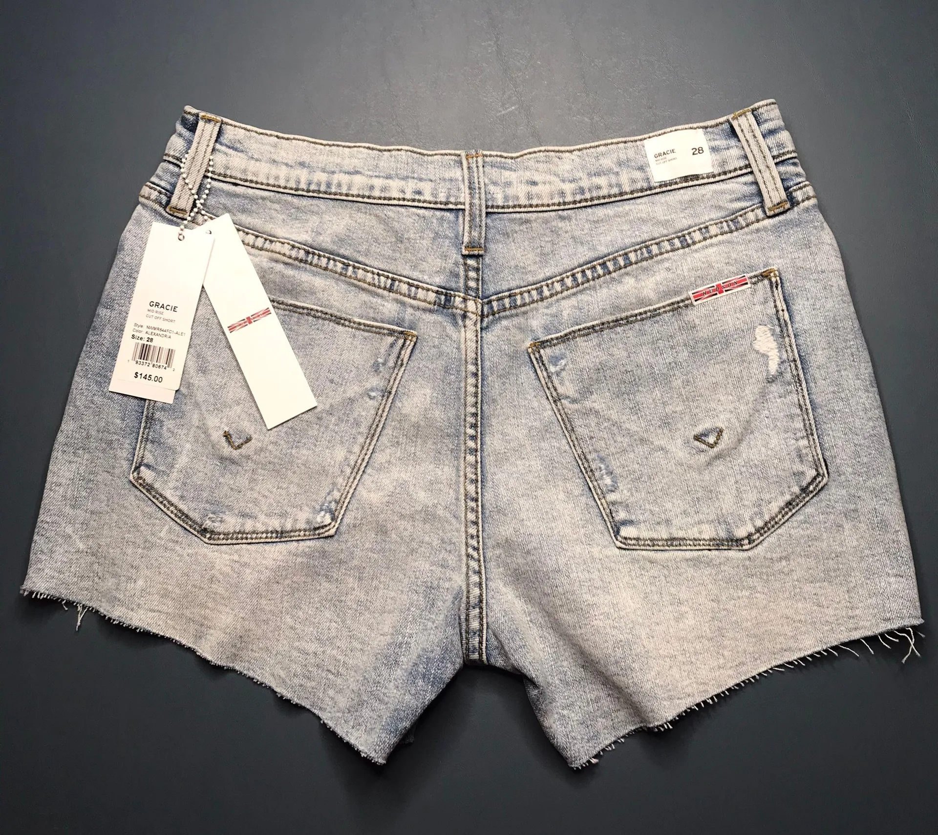 Jean Shorts “Gracie” Mid Rise Cut Off Short - Image 2