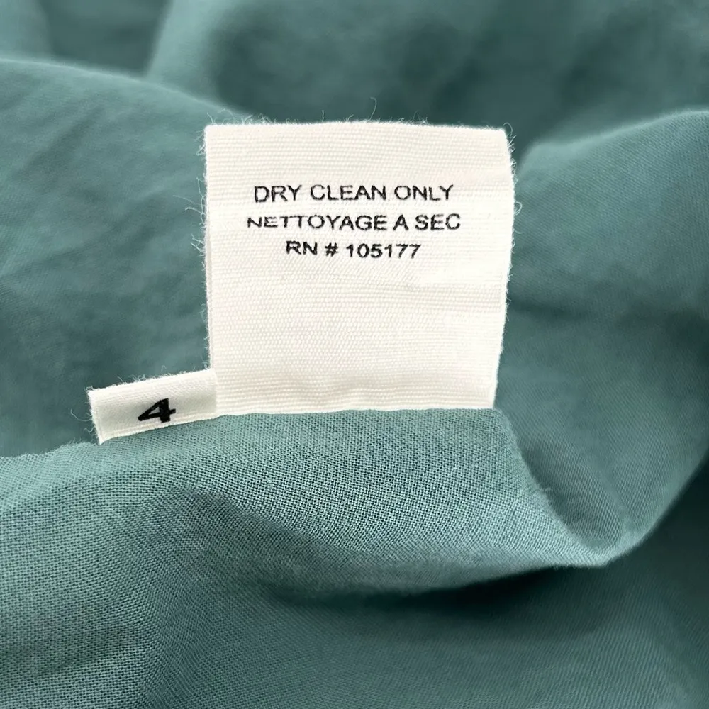 Ulla Johnson Kemala Dress Malachite Green Poplin Cotton Long Sleeve Midi Dress 4 - Image 13