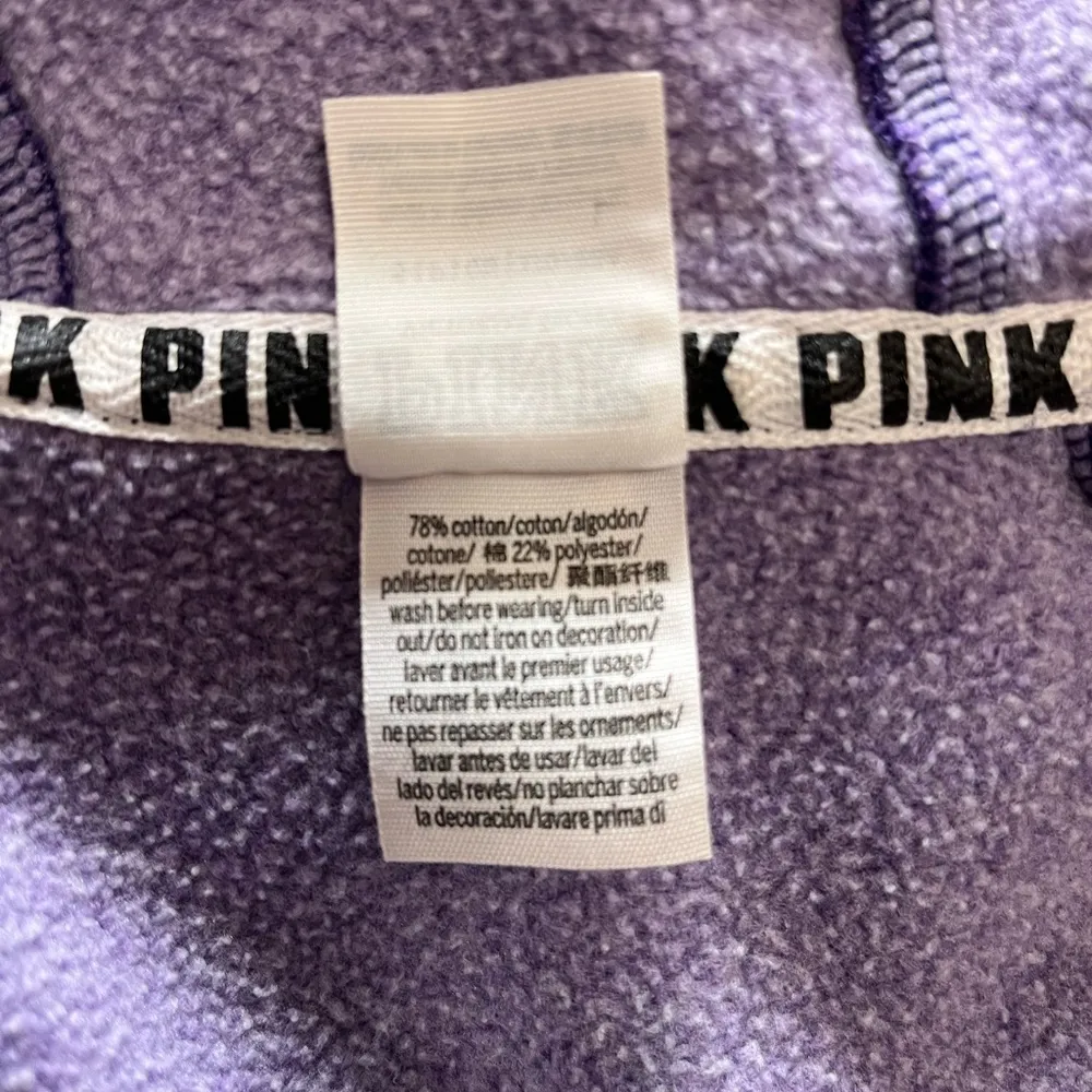 VICTORIA’S SECRET PINK Full Zip Lightweight Hoodie Sweatshirt Women’s Sz S EUC Purple - Image 5