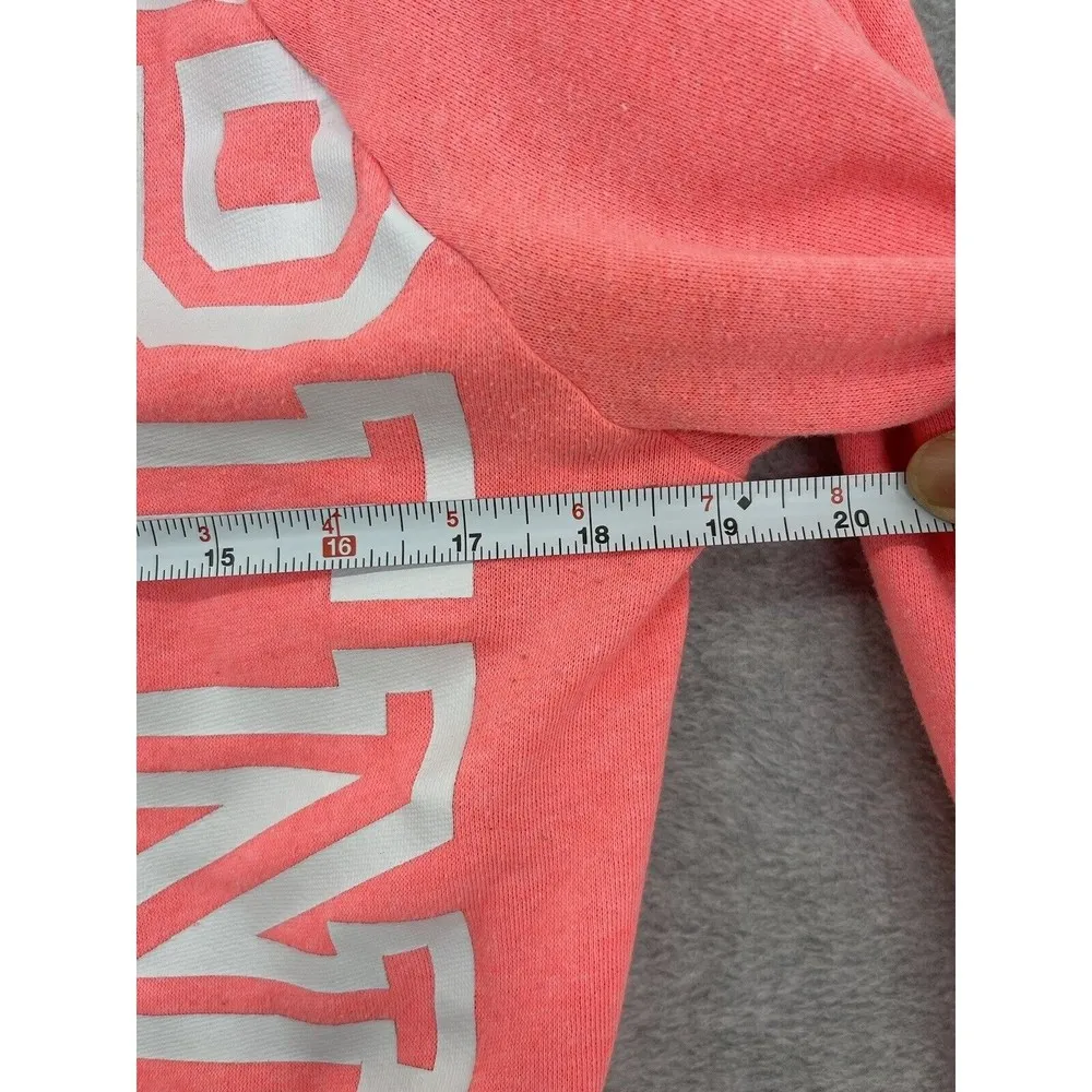 PINK Victoria's Secret Full Zip Track Jacket Pink Spellout Hoodie Size Medium - Image 6