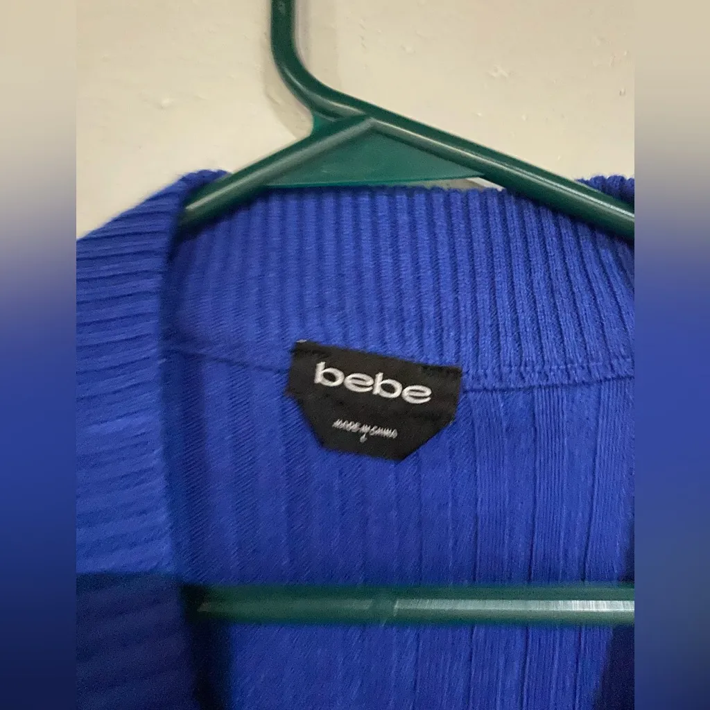 Bebe blue jeweled sweater large mock neck - Image 3