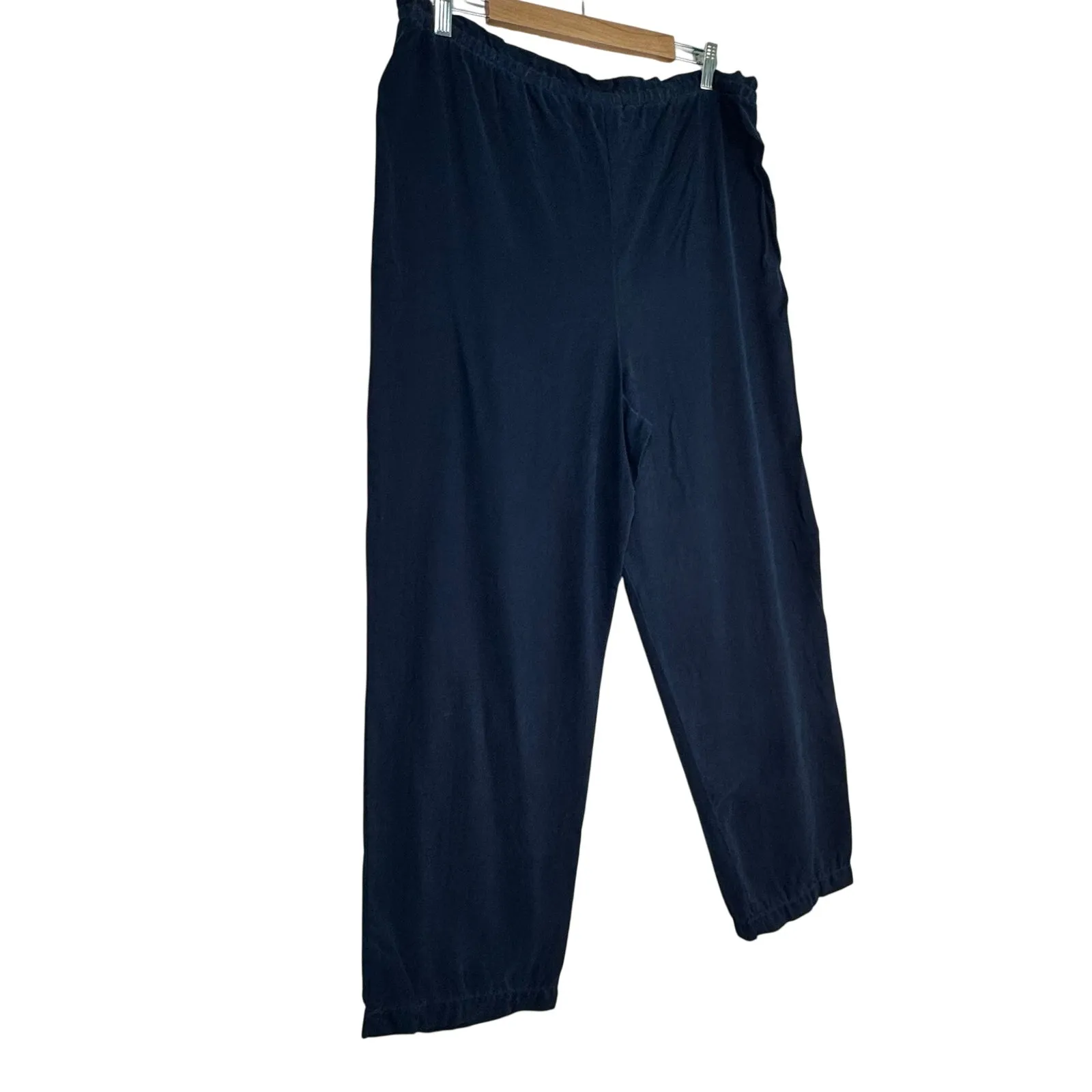 Karent Kane Lifestyle Petites VTG Wide Leg Drawstring Waist Navy Pants Medium - Image 4