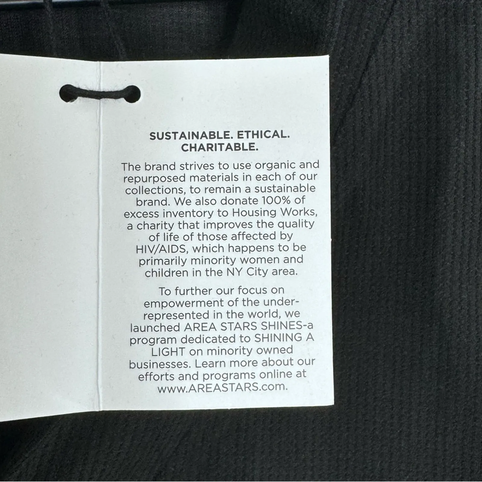 Area Stars Micro Waffle Cropped Top Black Long Sleeve V Neck Collar Size L NEW Size L - Image 6