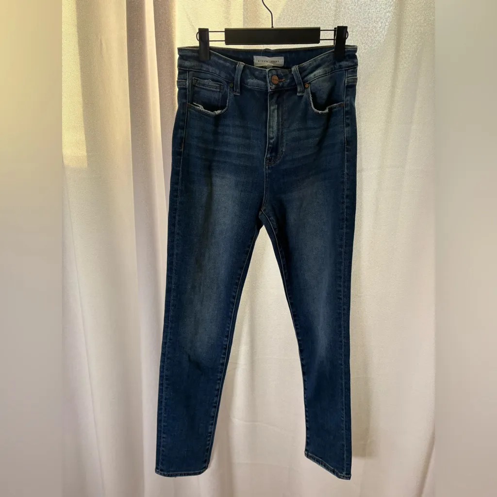 Risen Jeans Womens 9/29 Dark Wash Skinny High Rise‎ Stretch RDP5607 Denim 523 Blue - Image 2