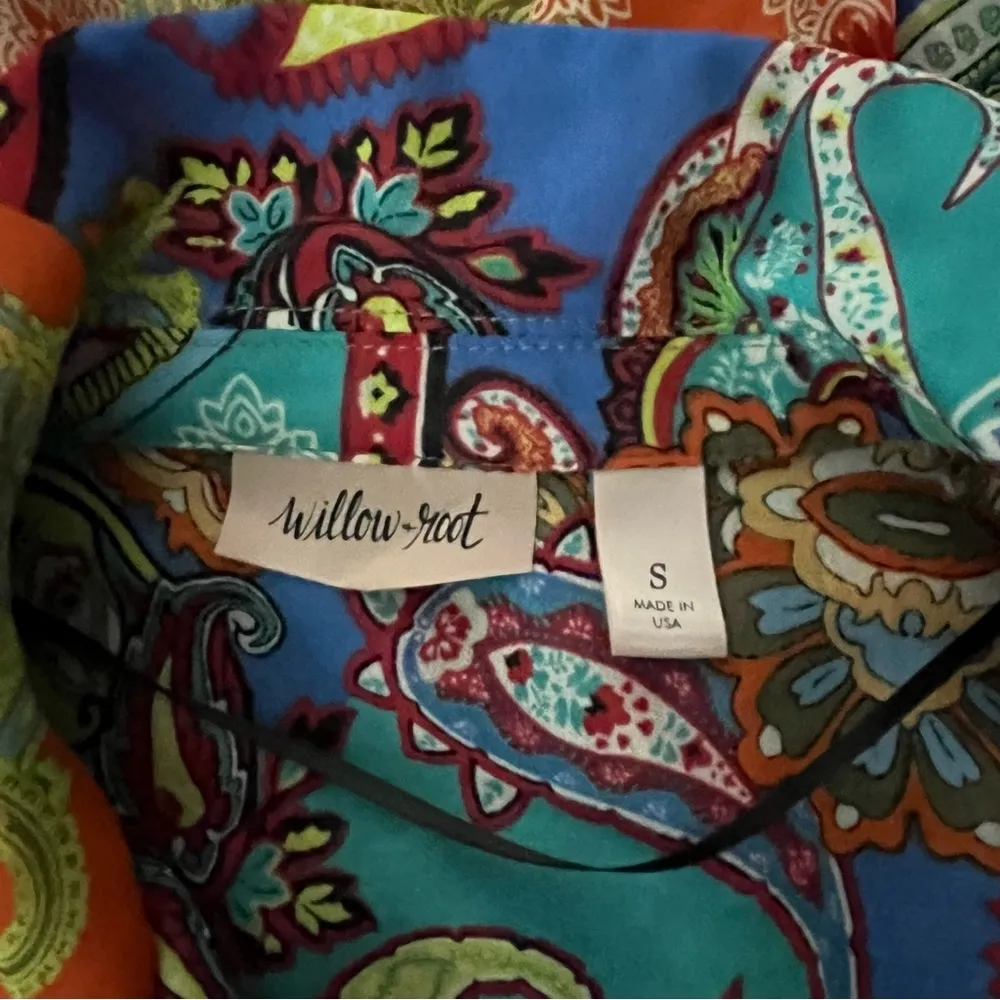 WILLOW & ROOT Mixed Paisley Print Chiffon Blouse, Sz S - Image 13