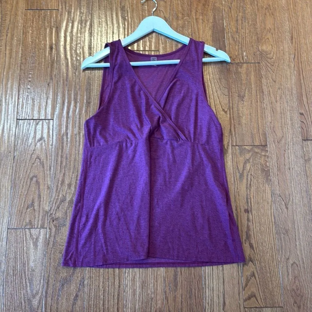 Beyond the Bump Beyond yoga purple faux wrap maternity top large - Image 2