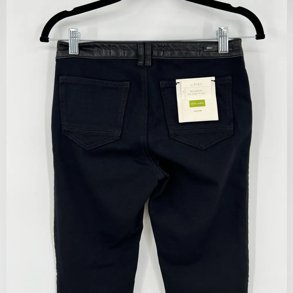 NWT Pilcro and the Letterpress Anthropologie The Stet Faux Leather Moto Pant 25 - Image 11