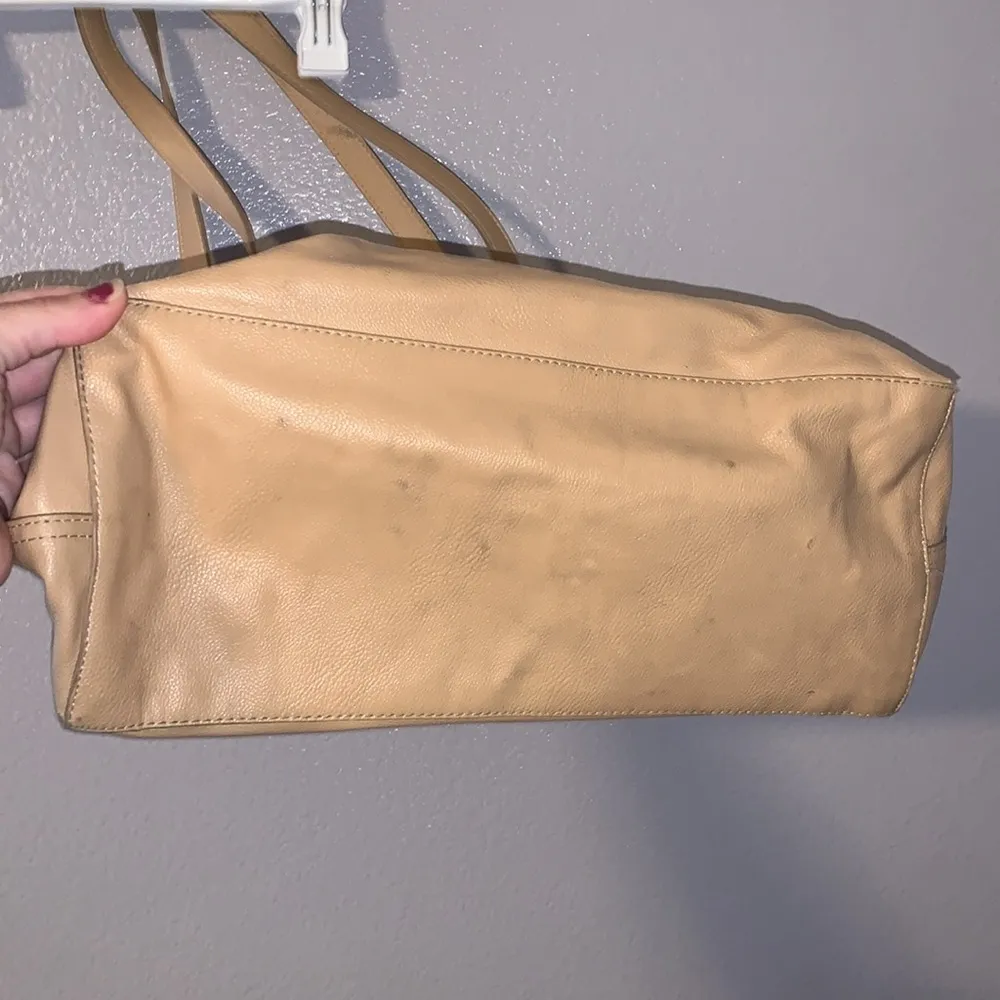 Old Navy Beige Faux Leather Tote Bag - Image 4
