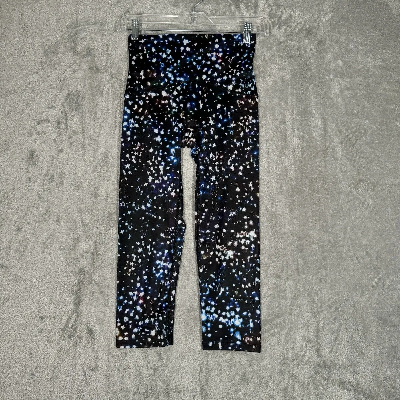 Spanx Pants Womens Small Black Blue‎ Cosmic Print Booty Boost Crop Leggings Gym - Image 2