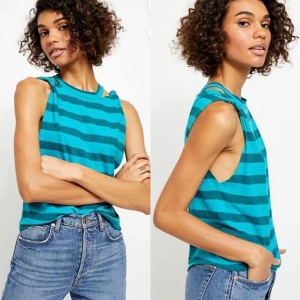 Free People The Twist Stripe Tank Size Small - Image 2