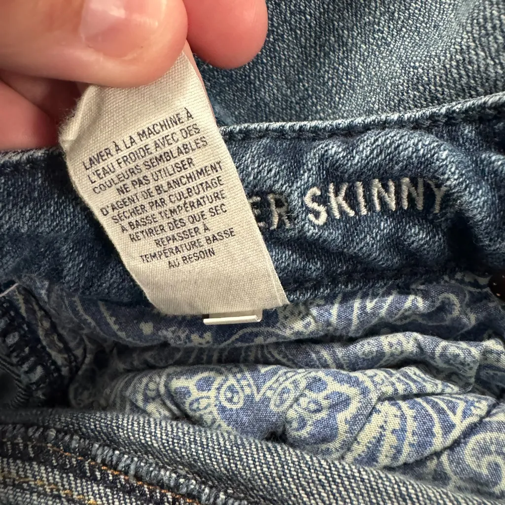 American Eagle Stretch Super Skinny Jeans Women's Size 10 Lighter Medium Wash - Image 7