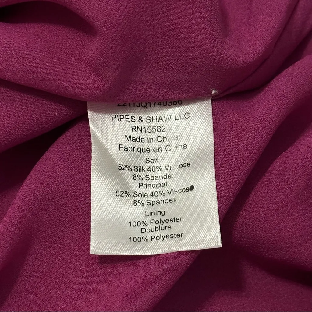 Veronica Beard Women’s 12 Magenta Pink Paisley Inlay Sionne Cut Outs Blouse Top - Image 10