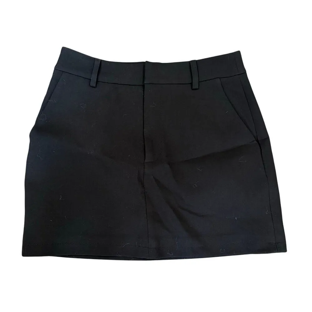 Commense Y2K Solid A Line Mini Skirt Casual Stretch Black Medium - Image 2