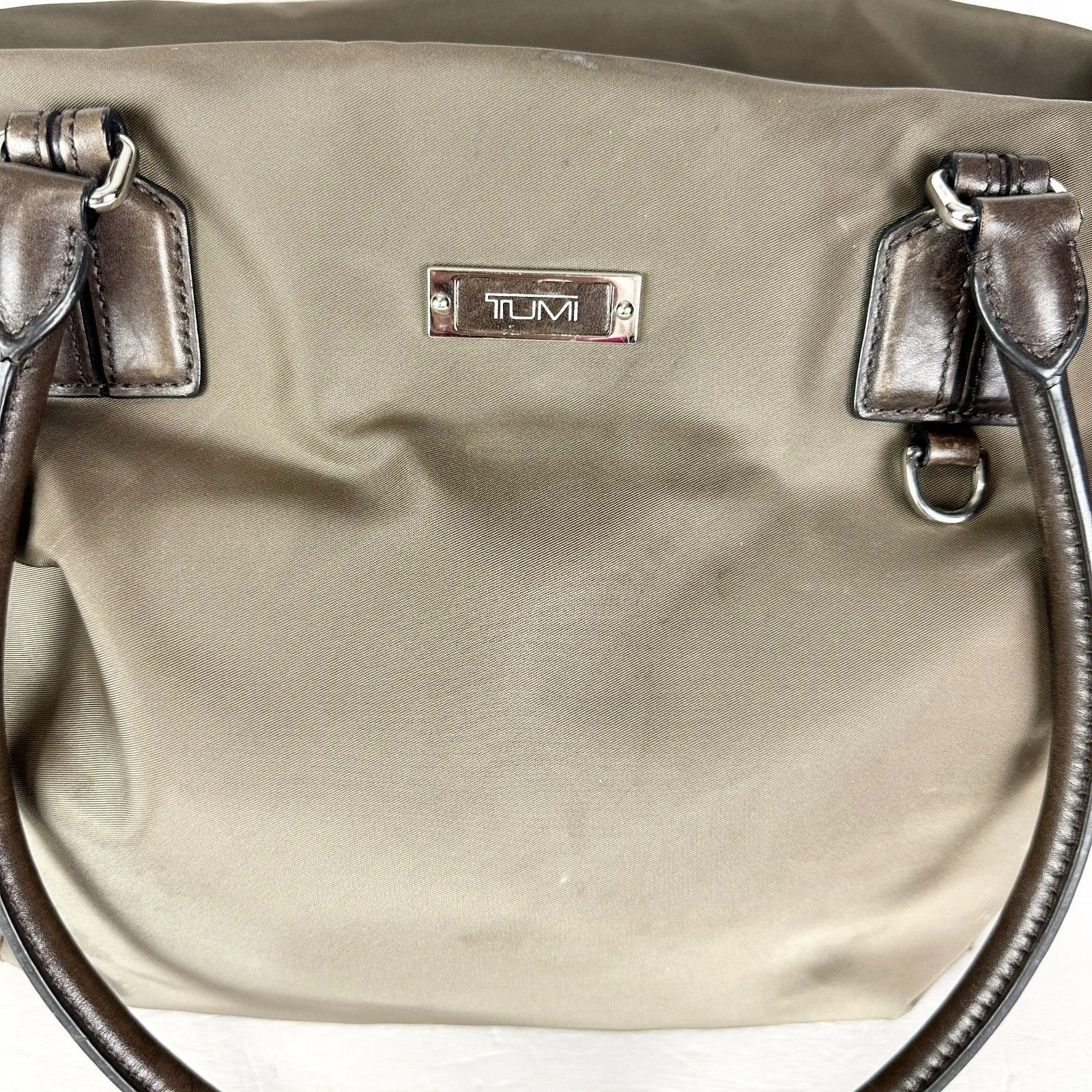 Tumi Voyageur Nylon Tote Bag Travel Business Shoulder Bag Carry On Brown - Image 6