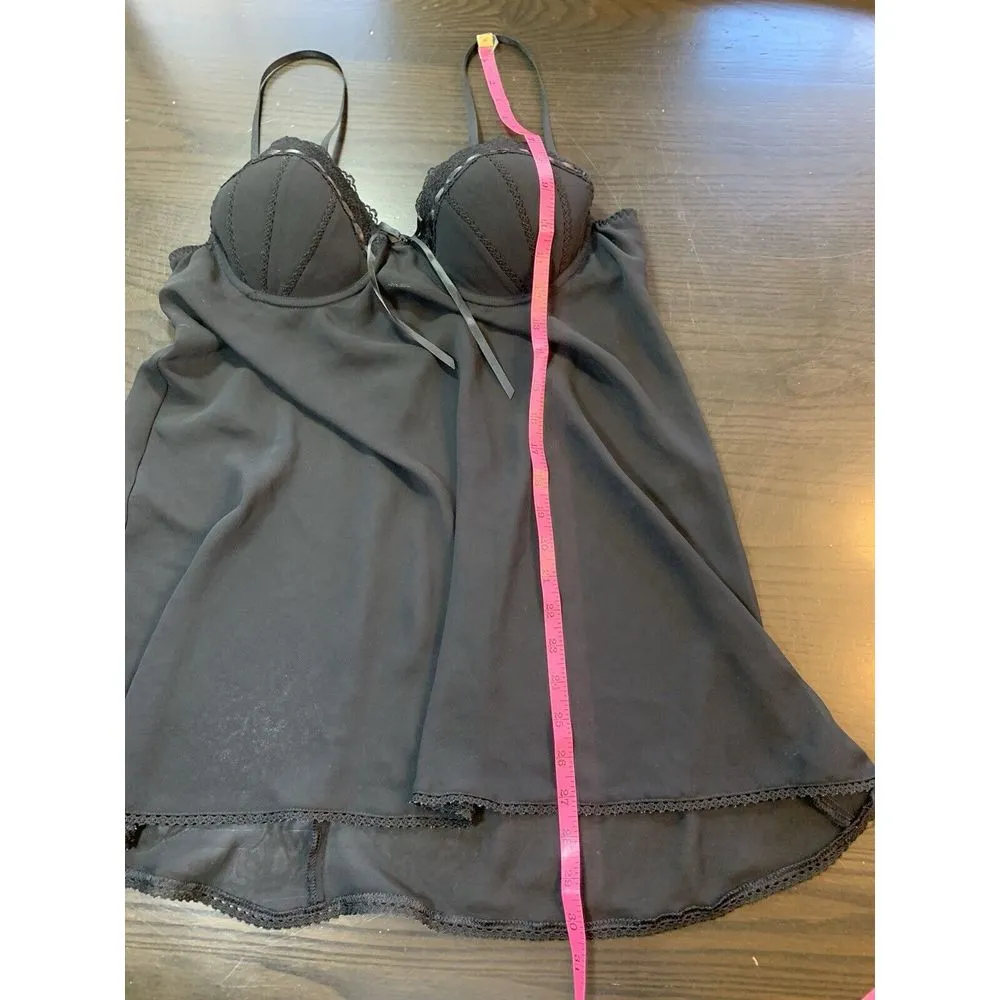 Coquette Sheer Lace‎ Babydoll Sexy Lingerie Dress Womens XL Black Padded Apt 9 - Image 9