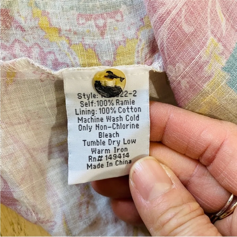 Johnny Was garden seaside button up ramie cotton dress NWOT - Image 6