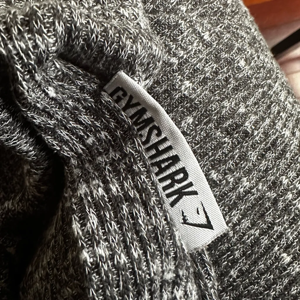 Gymshark Grey Ribbed Knit Leggings Stretchy Waffle Thermal Cozy Fall Small - Image 6