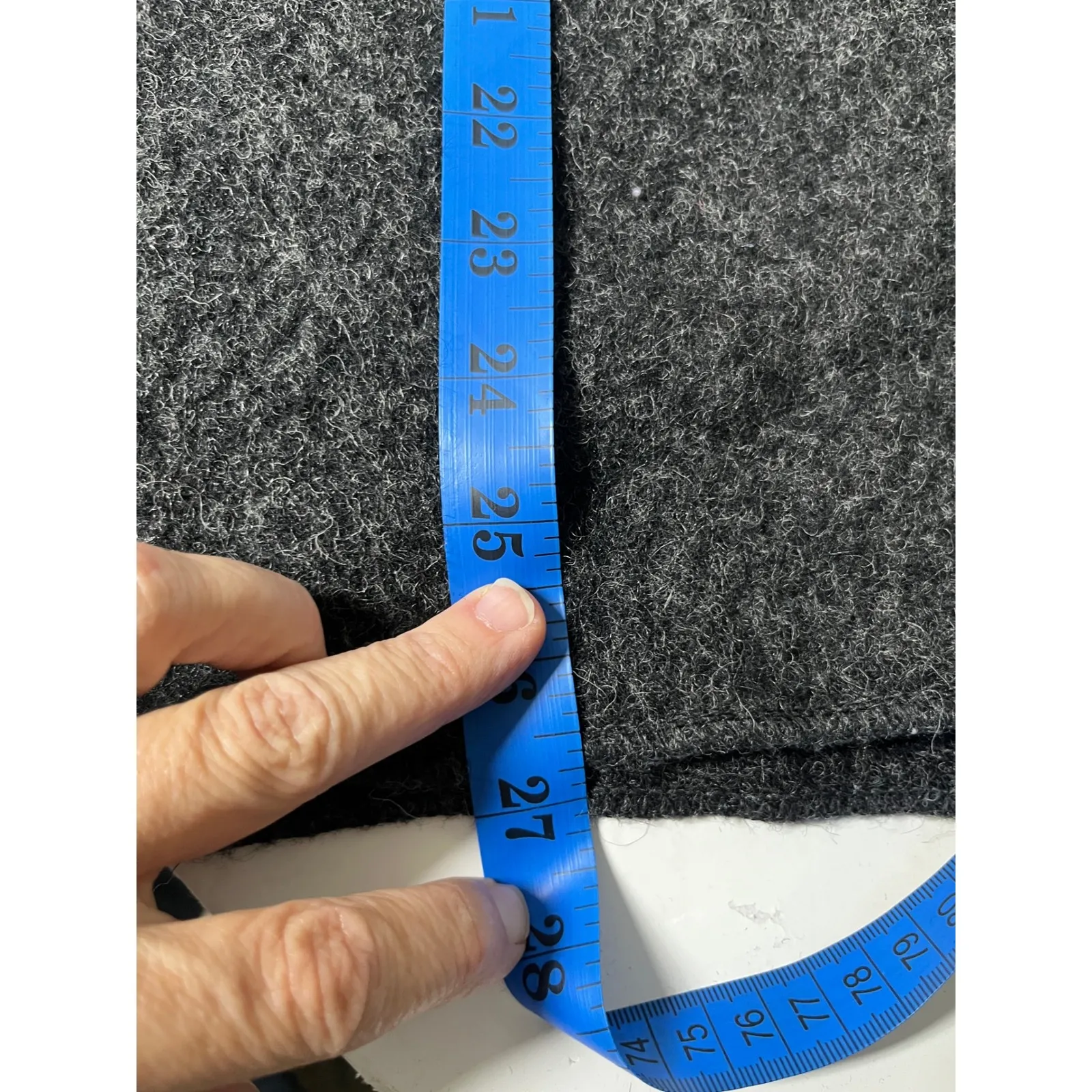 Iperico Made in Italy Wool Cape Poncho‎ OS Gray Charcoal Funnel Neck Coat Wrap Size M - Image 6