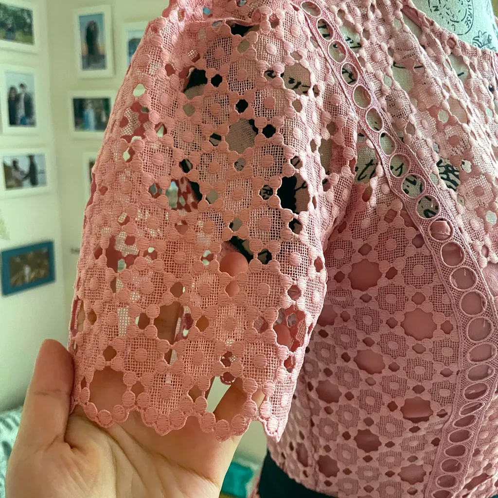 Sandro Paris Floral Lace Midi Dress - Image 7