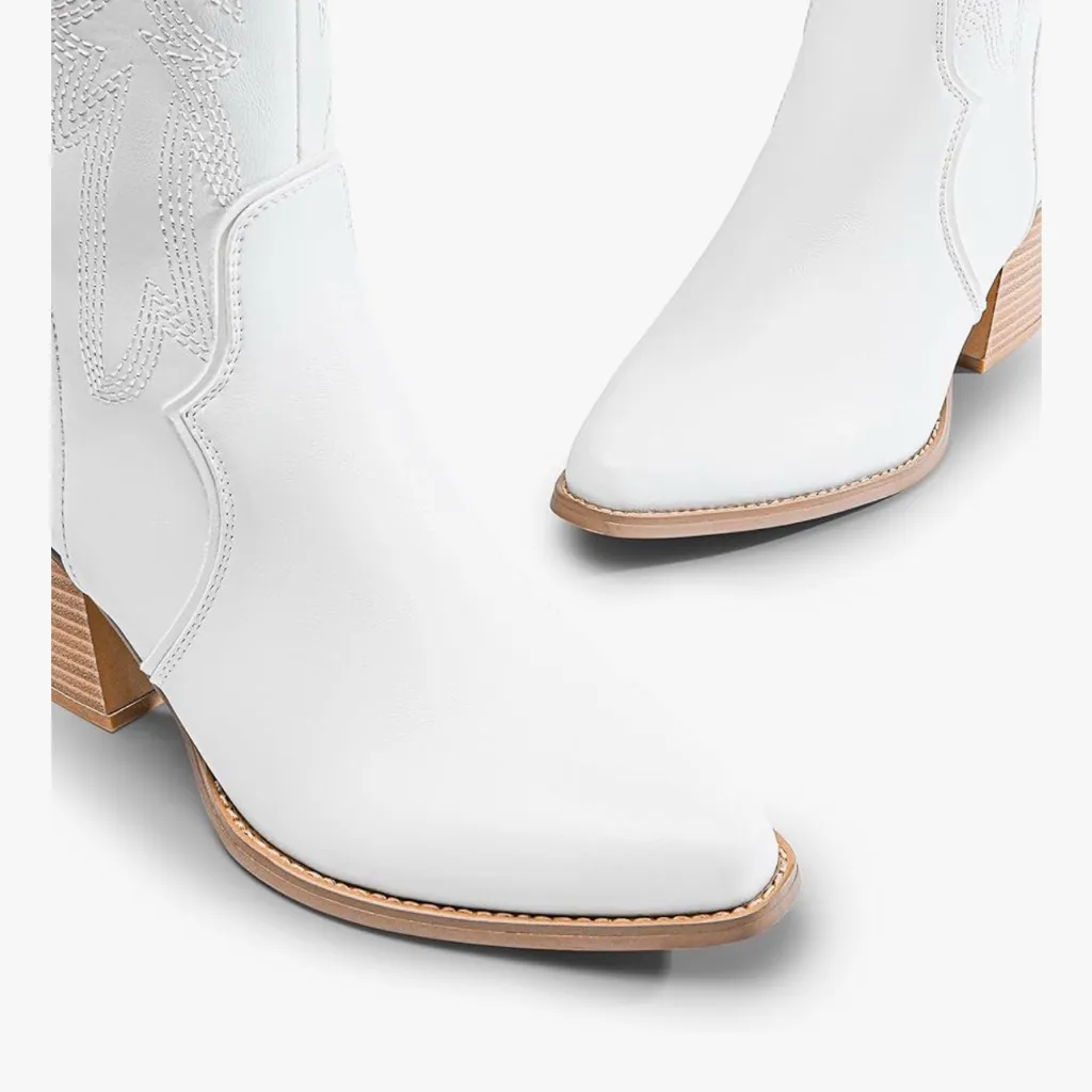 New DREAM PAIRS White Tall Western Cowboy Boots in Size 10 - Image 5