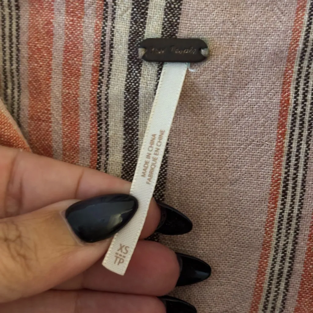 Free People Multicolor Striped Blazer Oversized Size XS - Image 4