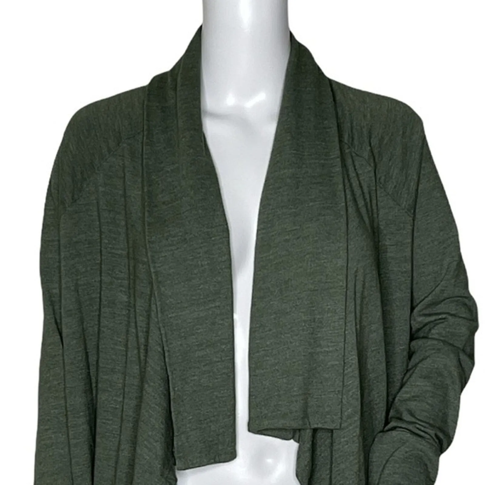 Splendid‎ Sweater Women Small Green Drape Front Open Updated Basic Minimalist - Image 4