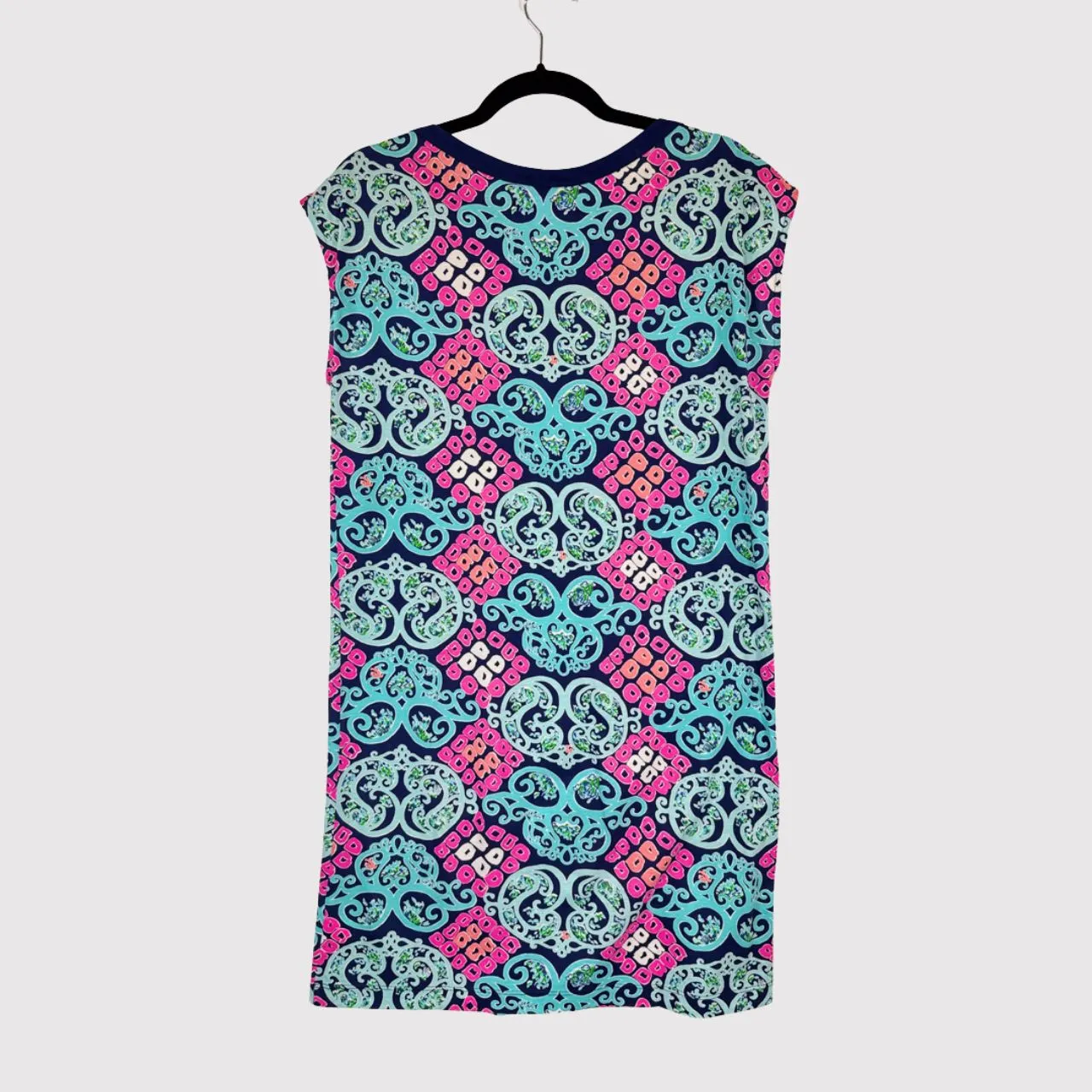 Lilly Pulitzer Dress Blue Robyn Behind The Gate Pima Cotton Mini Boho Small - Image 3