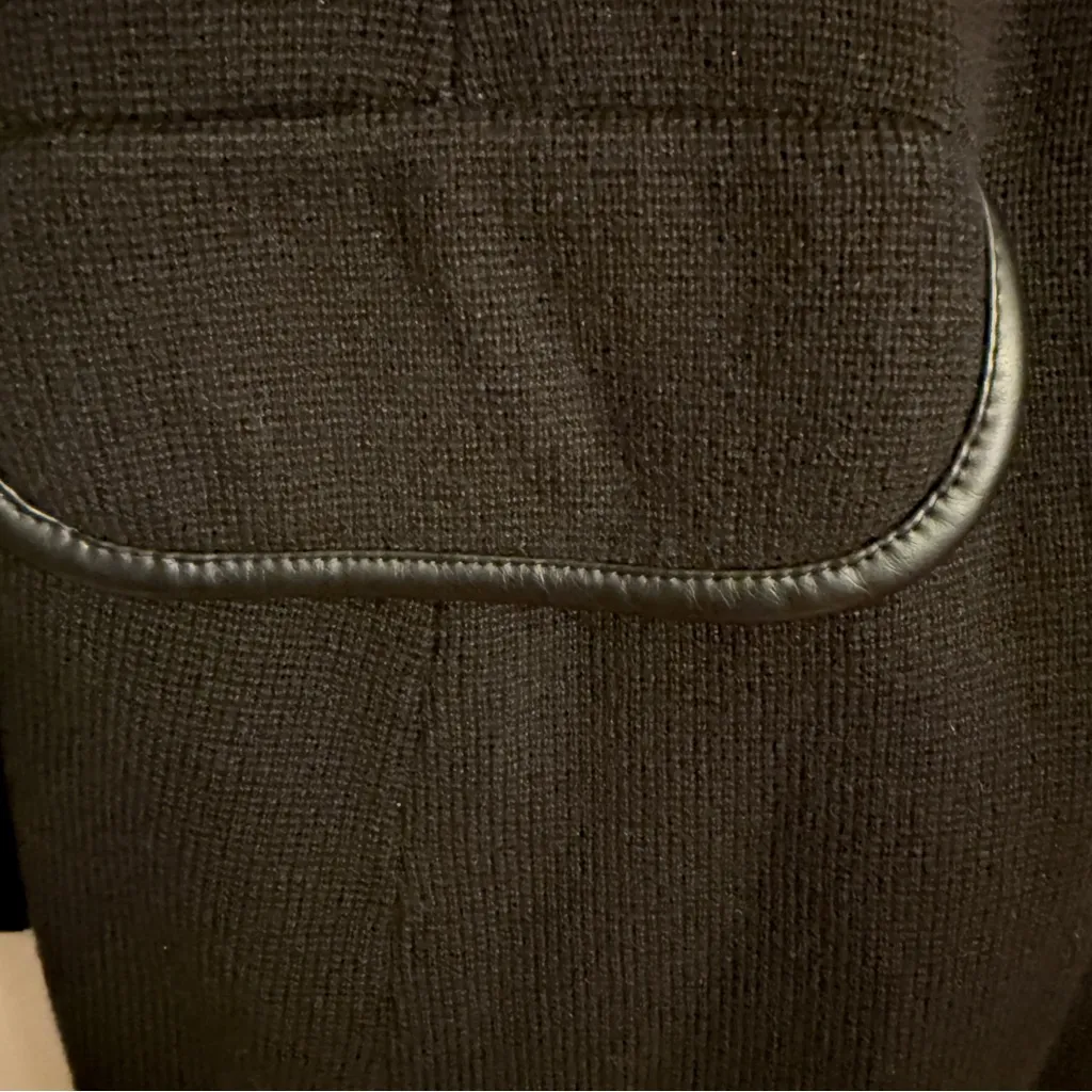 Lauren Ralph Lauren Black Blazer with Leather Accents Women's Medium - Image 5