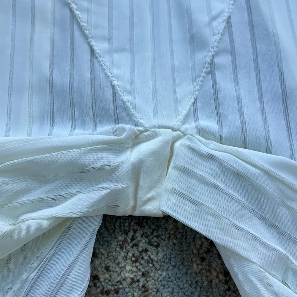 Vintage Carol Wior One Piece Shapewear Striped White 16 - Image 2