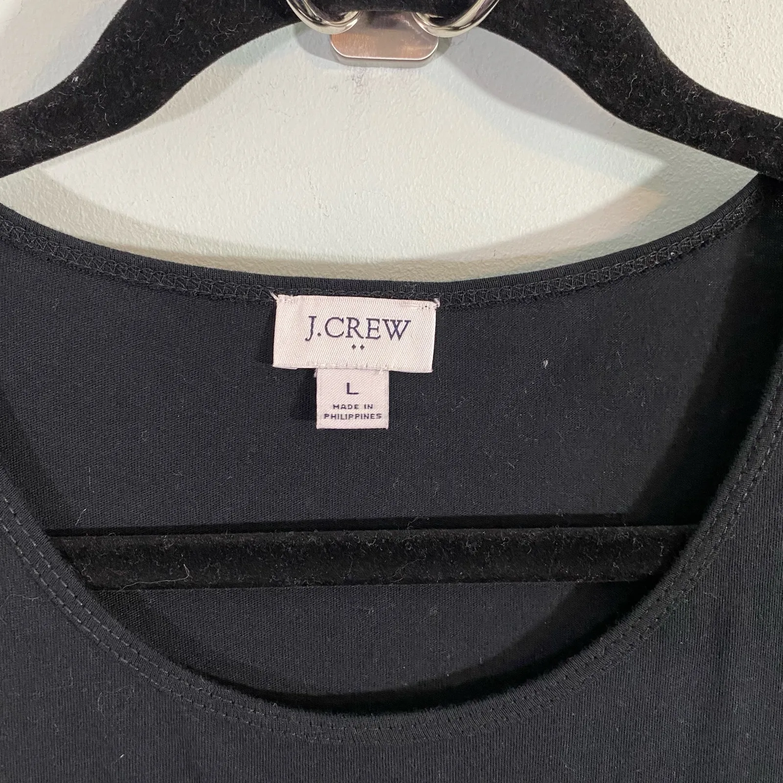 J Crew Women's Black Knit Tie Waist Sleeveless Midi Dress Size L #BF880 - Image 6