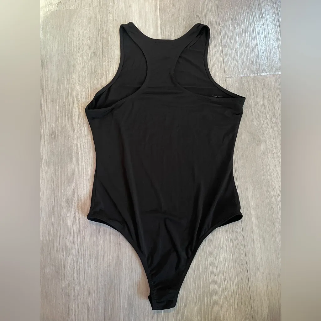 Aqua Bloomingdale’s Black Racerback High Neck Tank Bodysuit size Small - Image 4