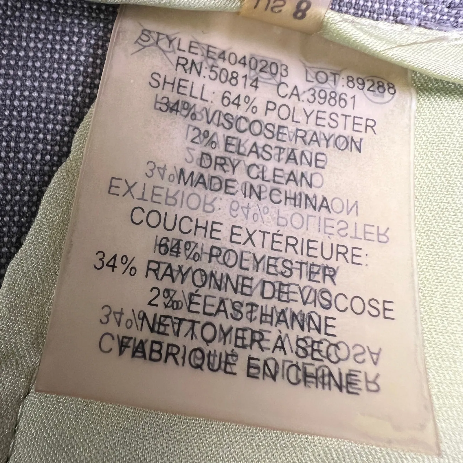 Elie Tahari Gray Flat Front Dress Pants Trousers Professional Career Size 8 - Image 6