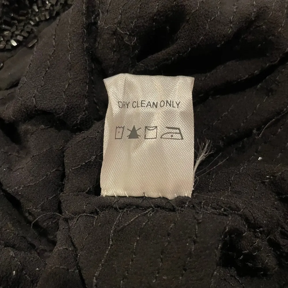 BHLDN Black Lotus Thread Valencia Jacket 100% Silk Glass Beaded Jacket Size L Size L - Image 11