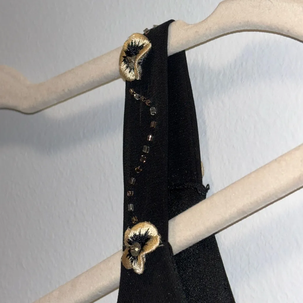 Y2K Vintage R&M Richards Black
Midi handkerchief Galliano 3D Embroidered Dress - Image 8