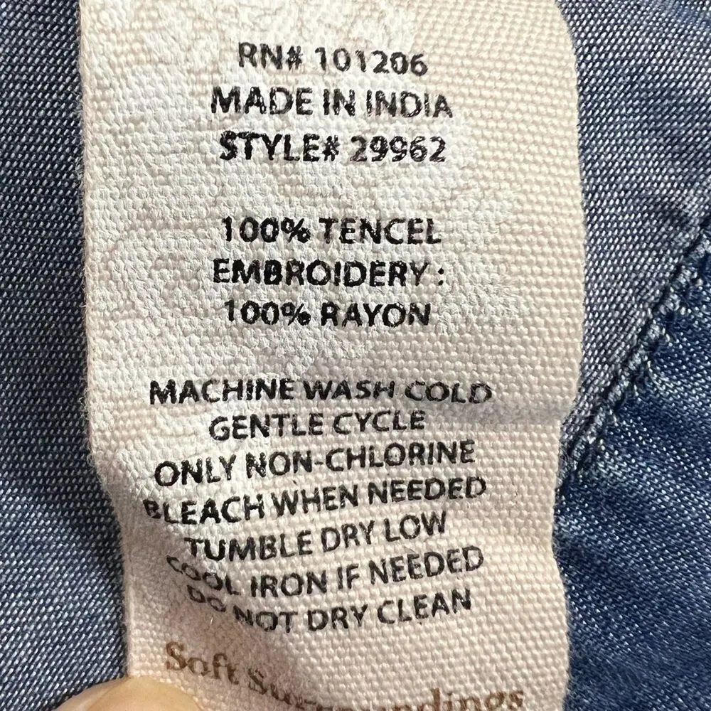 Soft Surroundings Mixteca Dark Denim Chambray Tunic - Image 7