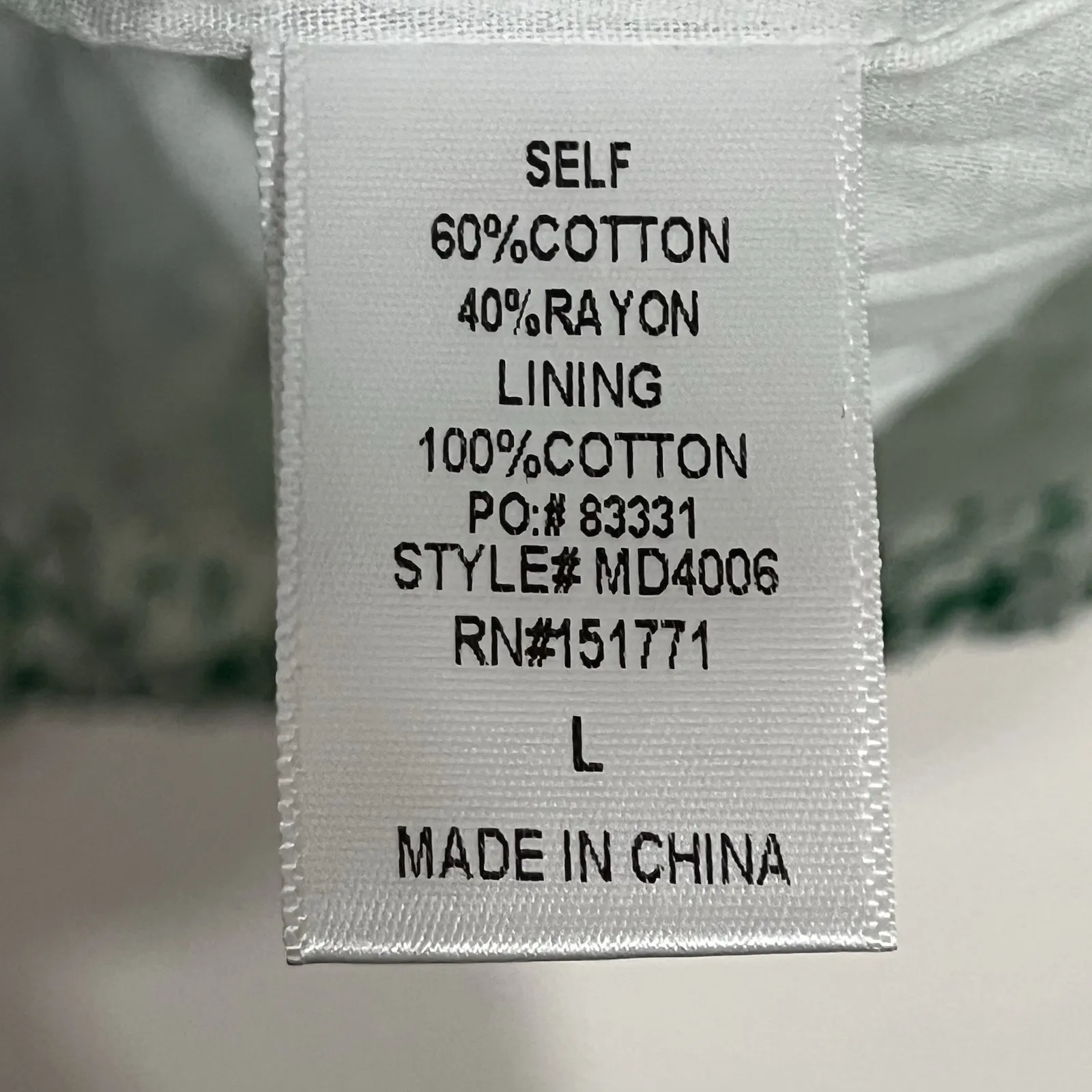 Le Lis Floral Print Tie-Front Mini Dress Green & White Women's Size Large - Image 7