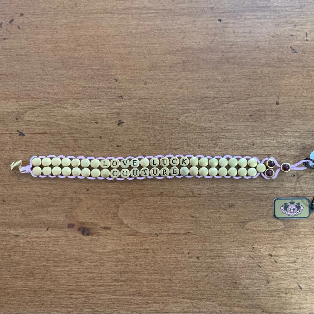Love Luck Couture Gold Toned Beaded Bracelet Brand New - Image 2
