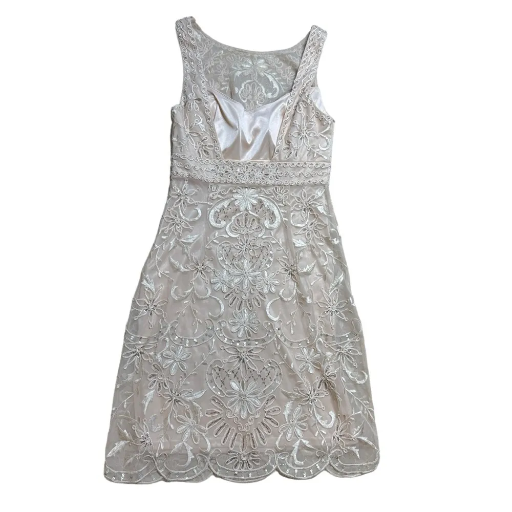 Sue Wong Nocturne Champagne Blush Embroidered Cocktail Dress Women’s US 4 - Image 8