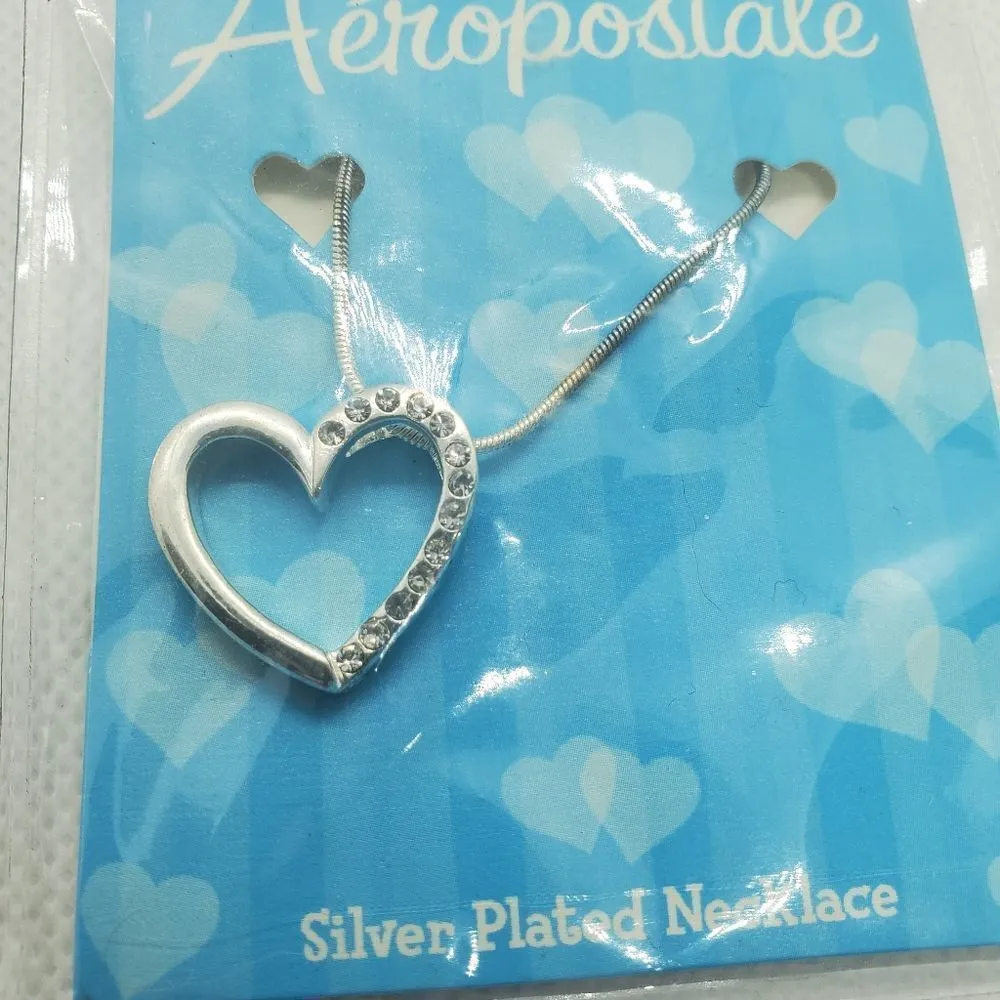 NWT Aeropostale Silver Plated Heart Necklace - Image 2