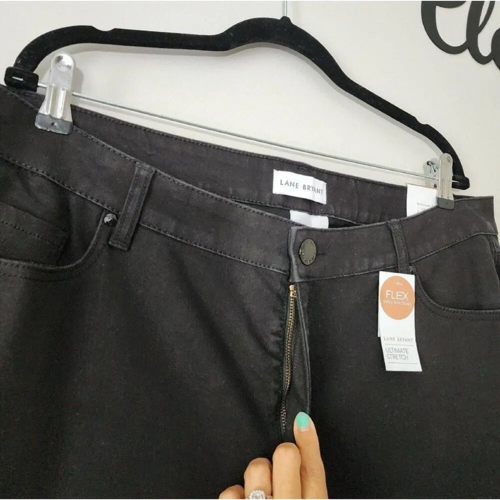Lane Bryant Black Skinny JEANS Plus Size 22 Petite High-Rise flex Waist Magic - Image 4