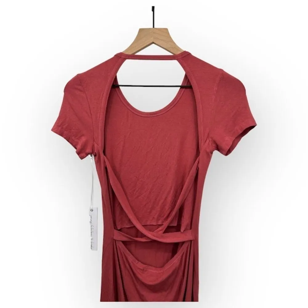 NWT Young Fabulous & Broke Open Back T-Shirt Dress Crew Neck Mini Pink Size XS - Image 5