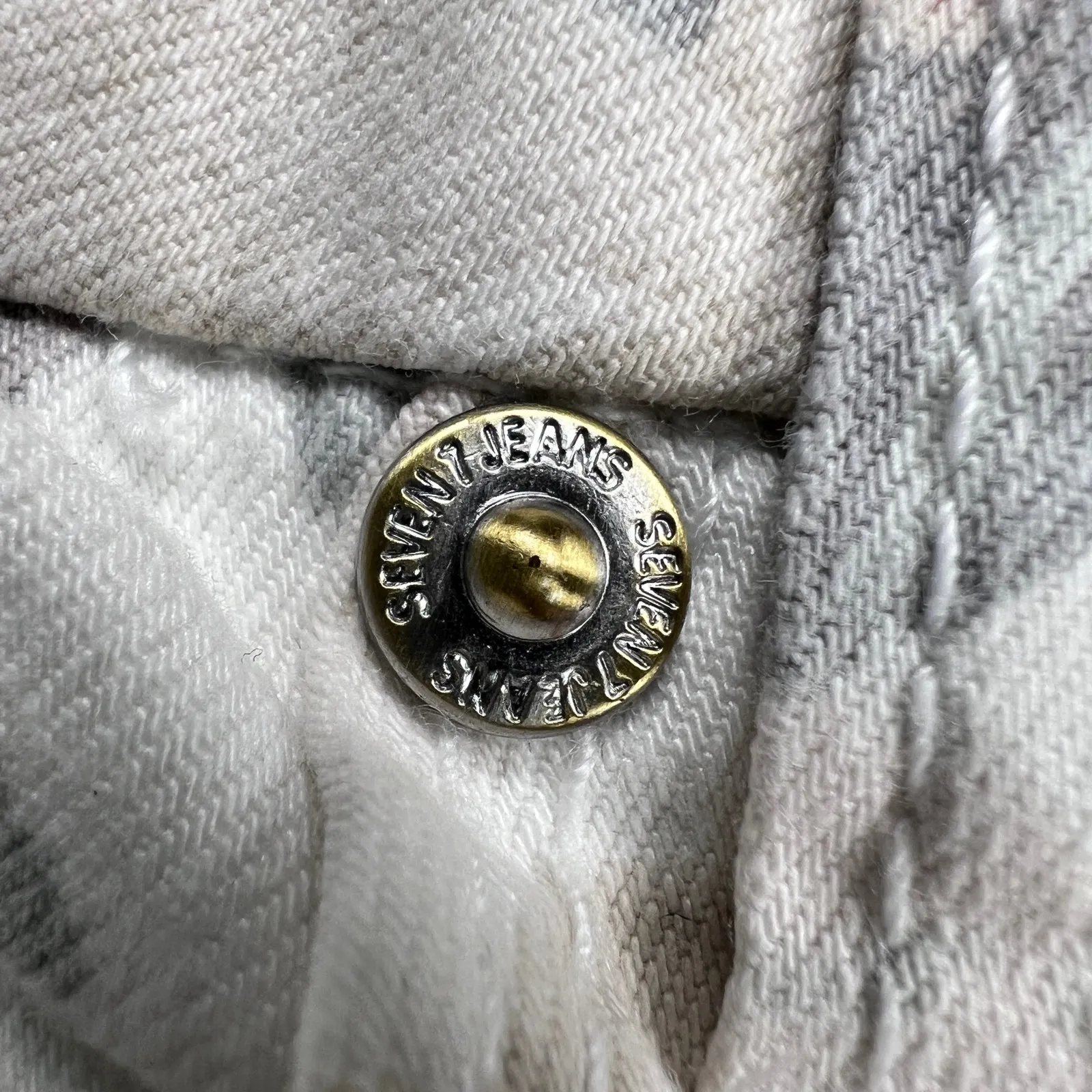 Seven7 Tummyless High Rise Skinny Pastel Floral Jeans Cream Pink Gray Size 10 - Image 12