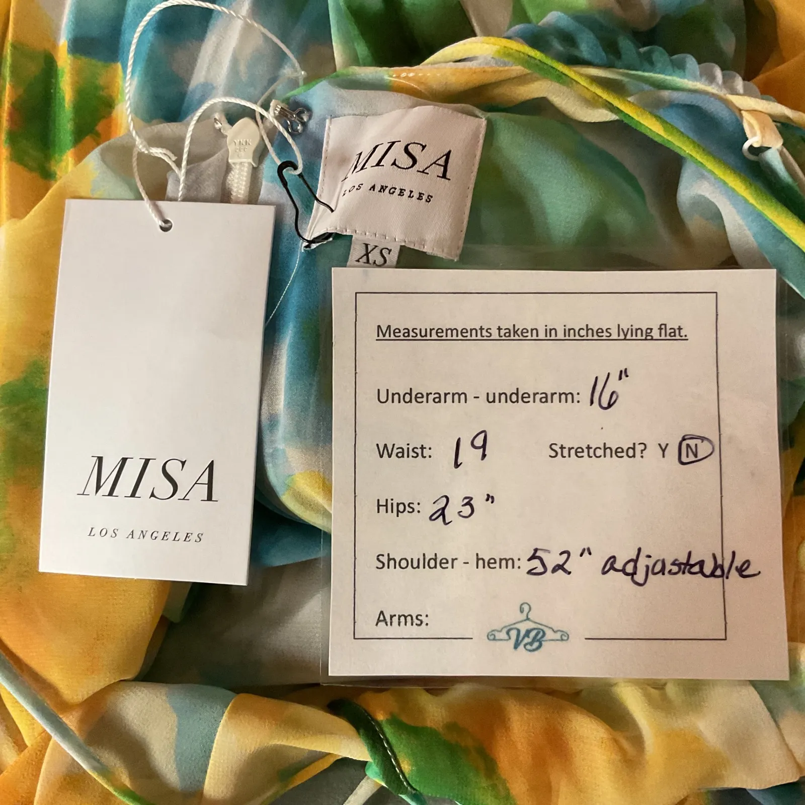 Misa Los Angeles Galeta Sleeveless Maxi Dress in Citron Water Color Size XS NWT - Image 10